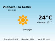 AEMET: El temps per a Vilanova i la Geltrú – 14 de Maig de 2026